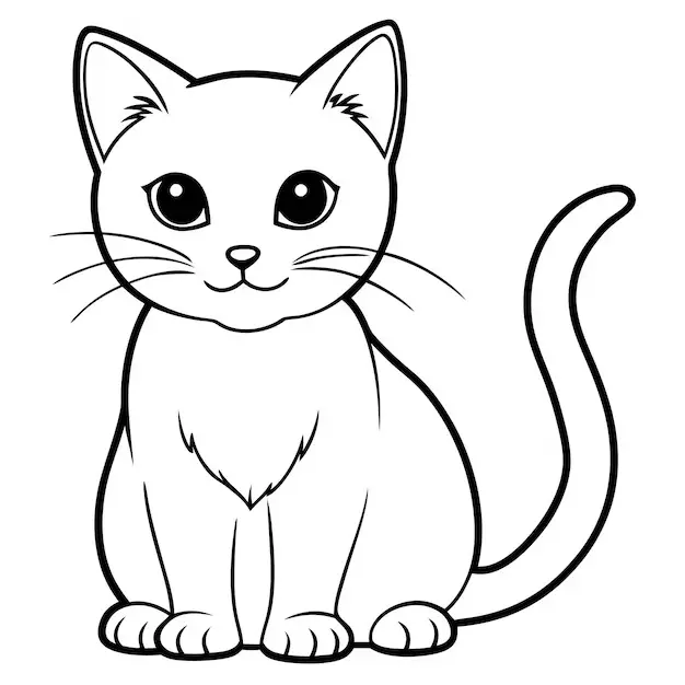 A cute cat smiling — hand-drawn sketch input