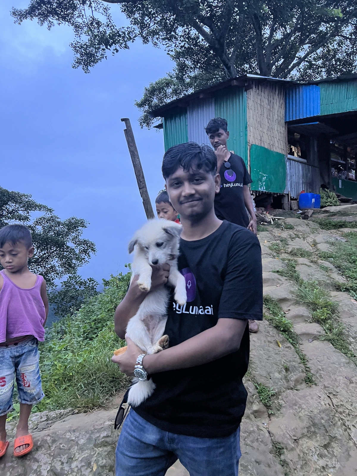 Nasim & A Friendly Dog