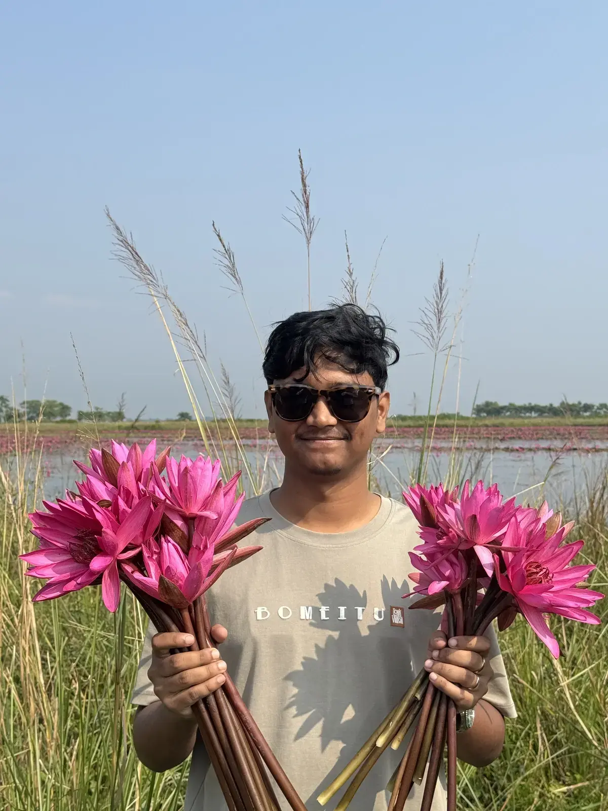 Nasim with Lotus Flower